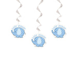 Dekospiralen Babyparty Elefant blau Baby Shower