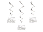 Dekospiralen Happy Birthday Silber Spiralen