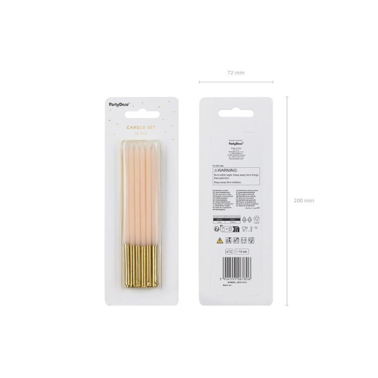Kerzen 14 cm - 12 Stück | Beige