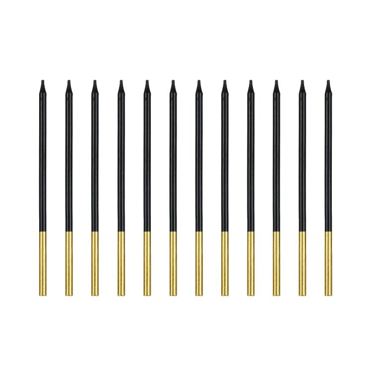 Kerzen 14 cm - 12 Stück | Schwarz