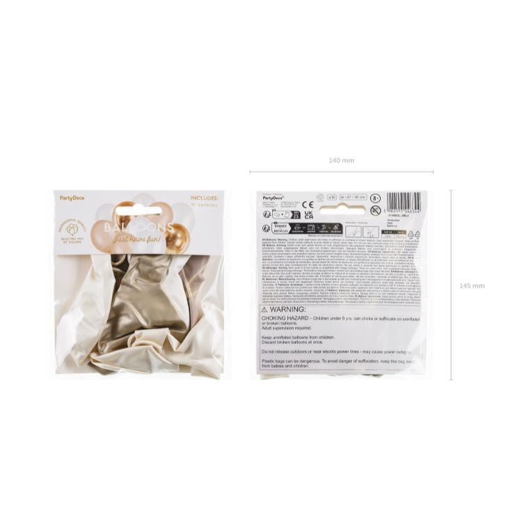 Ballonset Latexballons - 10 Stück | Beige Mix