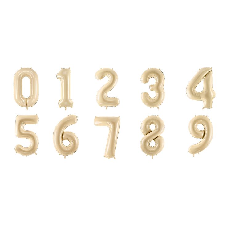 Folien Zahlenballon 72 cm | Beige