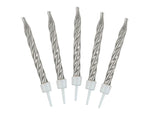 Geburtstagskerzen silber 10 Stk. Kerzen