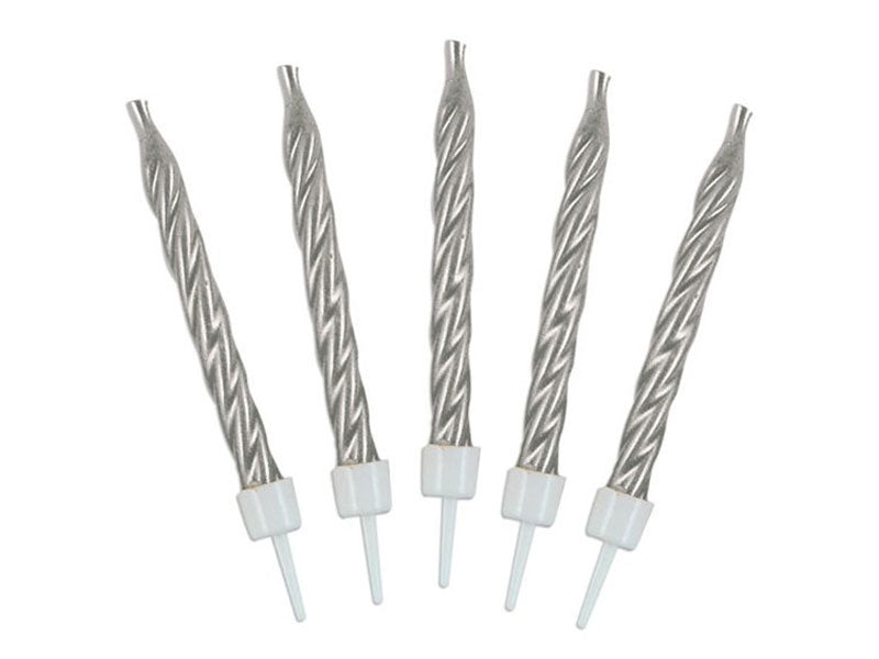 Geburtstagskerzen silber 10 Stk. Kerzen