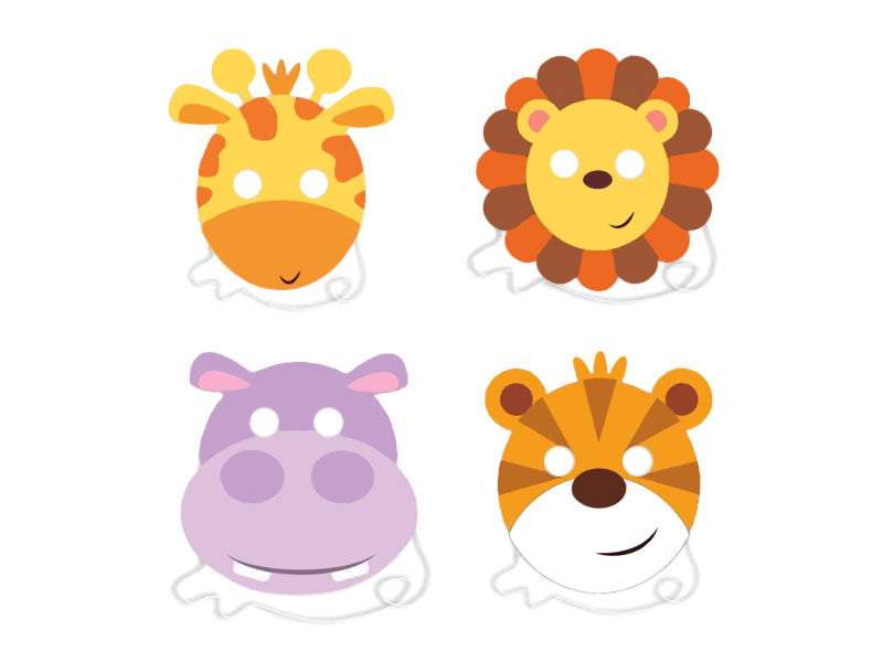 Masken Dschungeltiere Partymasken Safari