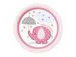 Pappteller Babyparty Elefant rosa Partyteller