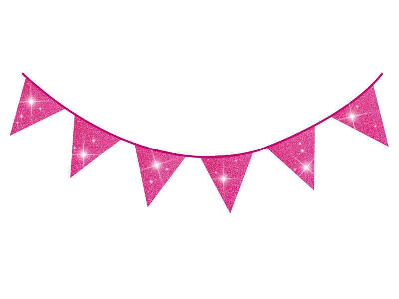 Wimpelkette glitzernd pink Wimpelgirlande