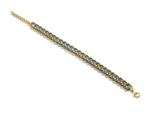 Victoria Goldfarbenes blau gemustertes Armband