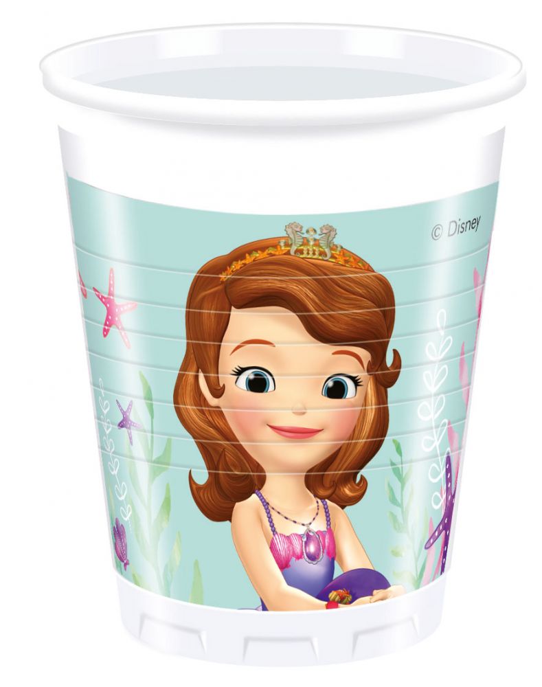 Disney Sofia Pearl of the Sea Plastikbecher 8 Stk 200 ml