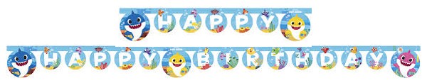 Baby Shark Happy Birthday Schriftzug 2 m