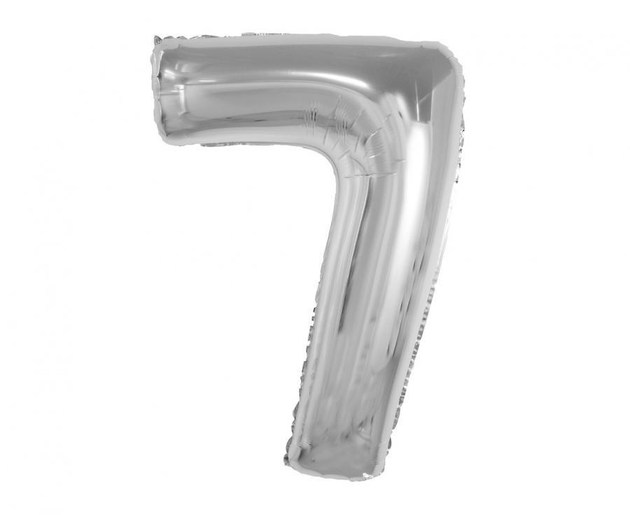 Nummer Silver Silberne Nummer 7 Folienballon 92 cm