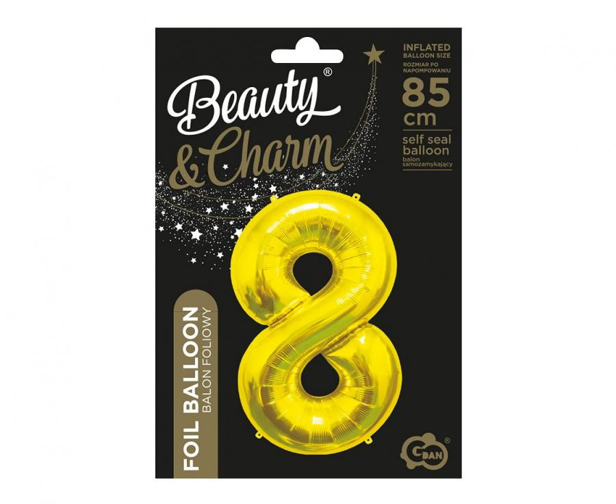 Nummer Gold, Gold Nummer 8 Folienballon 85 cm