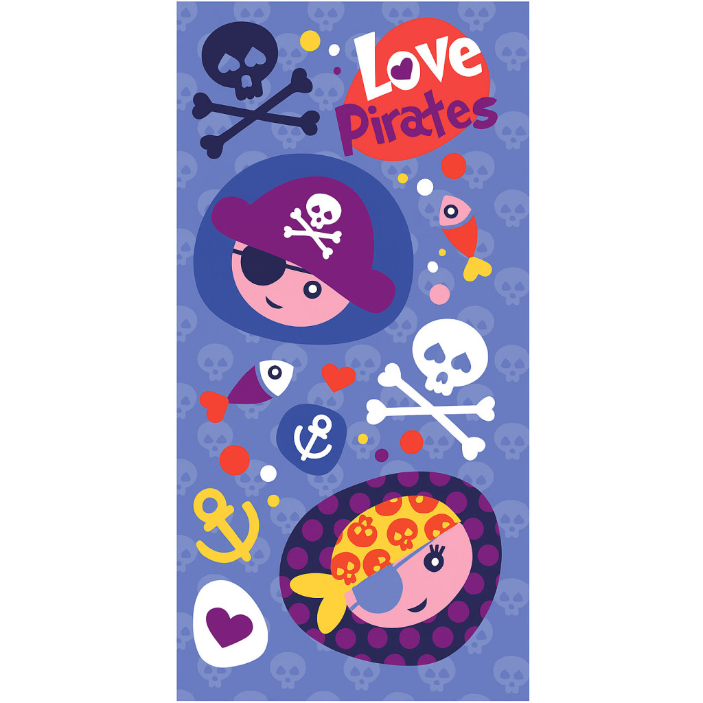 Pirat Love Badetuch, Strandtuch 70x140cm (Fast Dry)