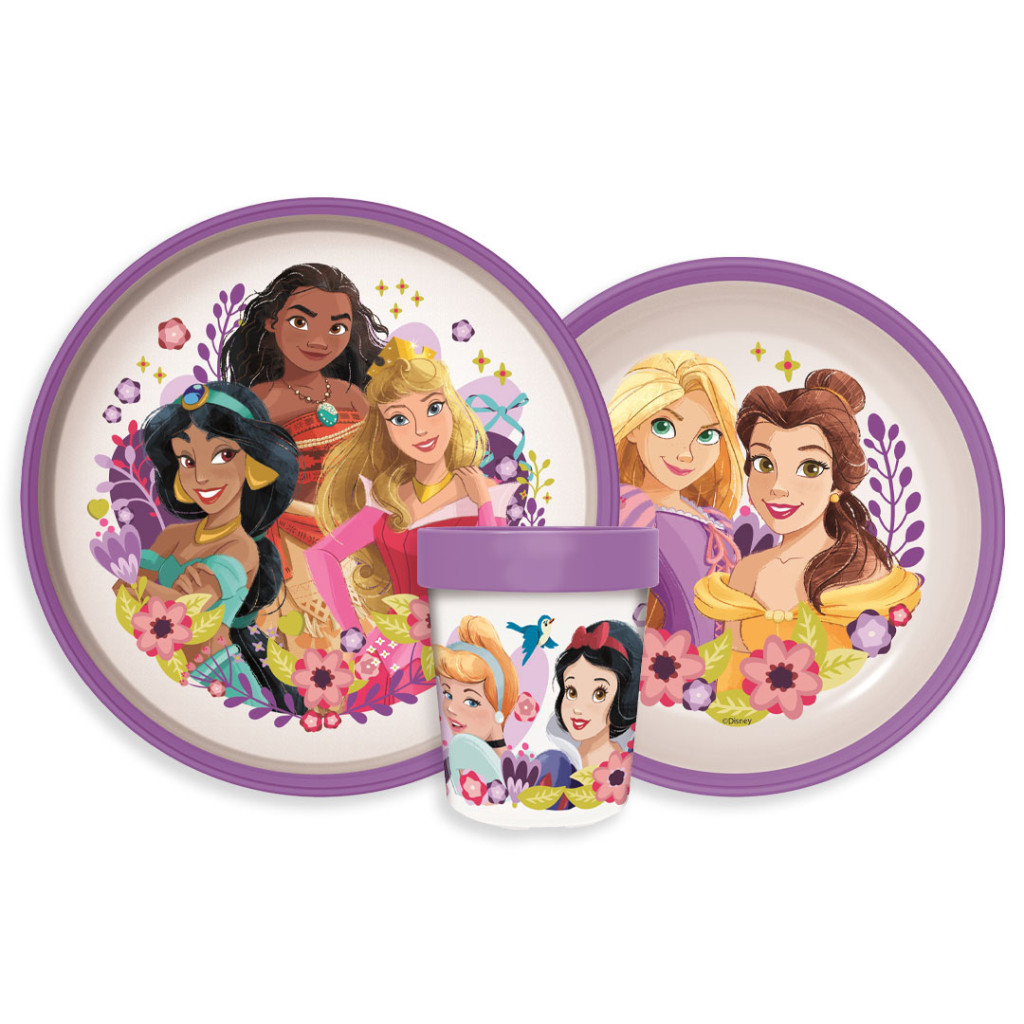 Disney Prinzessin Courageous Heart rutschfestes Geschirrset, Micro-Kunststoff-Set