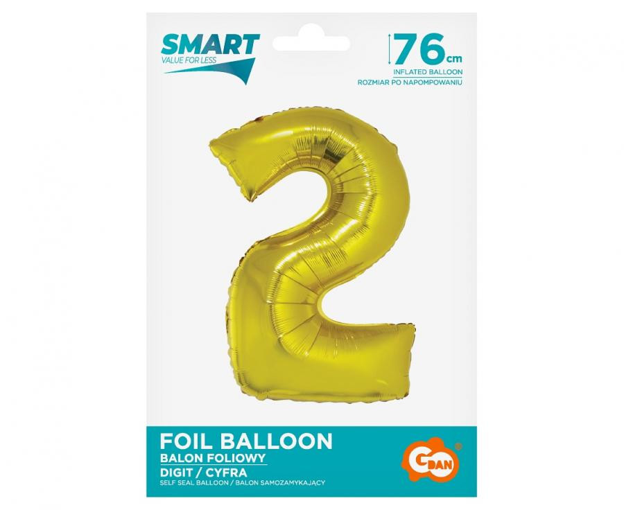 Nummer Gold Goldene Nummer 2 Folienballon 76 cm Nummer Gold Goldene Nummer 2 Folienballon 76 cm