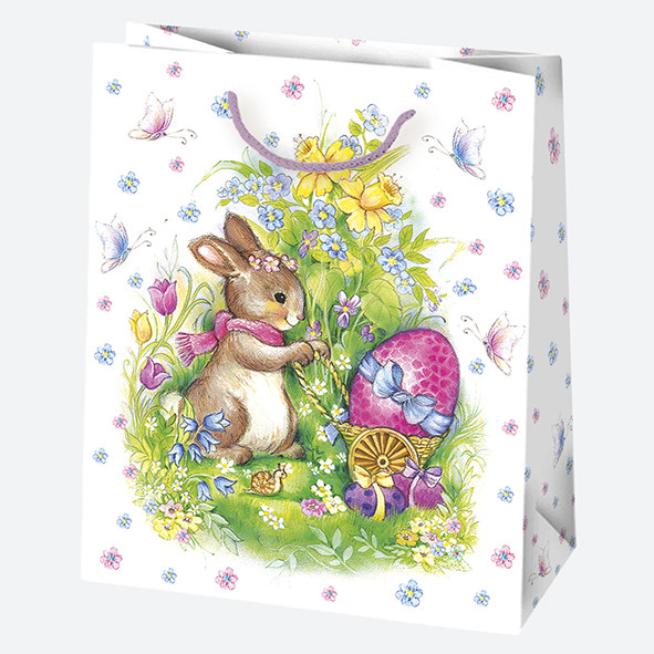 Ostern Flowers Papiergeschenktasche 19x23x10,5 cm
