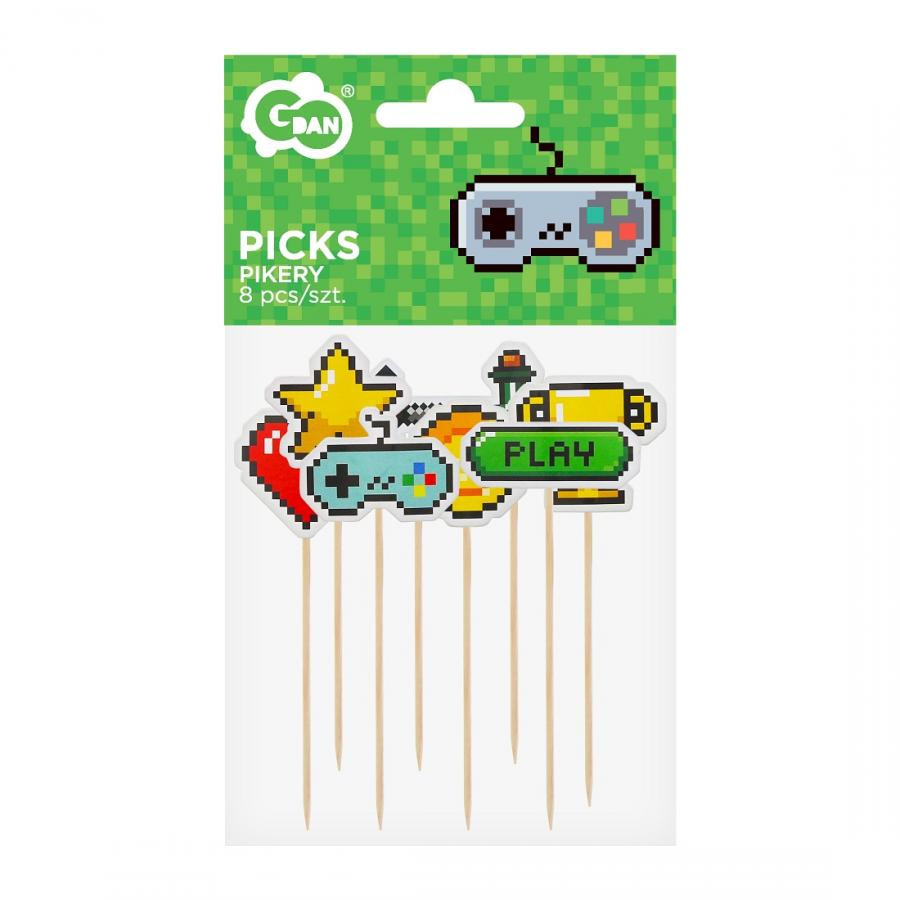 Gamer Game On Dekorative Spielstäbe 8 Stk
