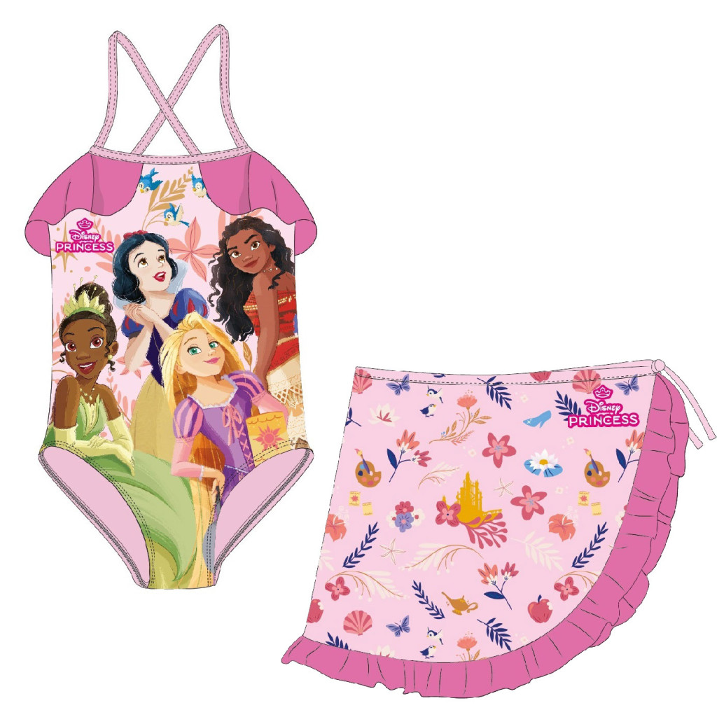 Disney Prinzessin Regal Kinder Badeanzug und Sarong Set 3-8 Jahre Disney Prinzessin Regal Kinder Badeanzug und Sarong Set 3-8 Jahre