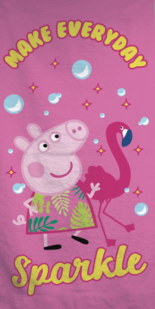 Peppa Wutz Sparkle Badetuch, Strandtuch 70x140cm
