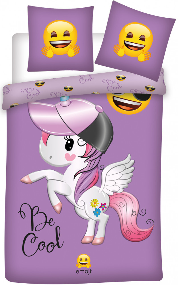 Emoji  Unicorn Bettwäsche-Set 140×200cm, 70×90 cm