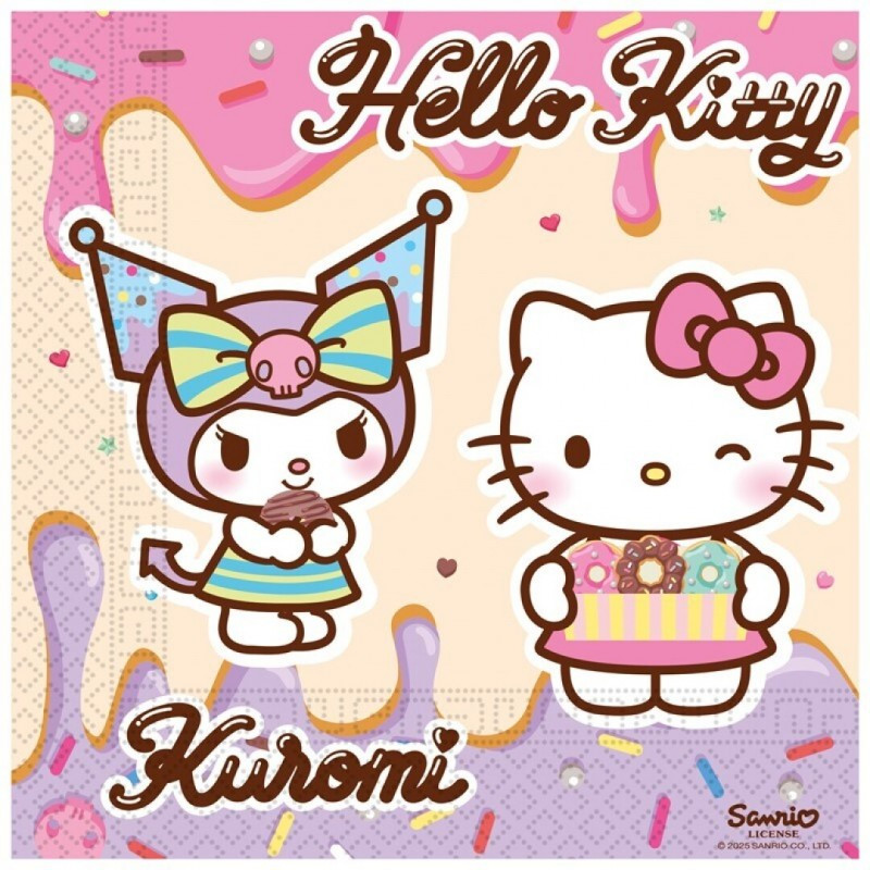 Hello Kitty Kuromi Serviette 20 Stk 33x33 cm FSC