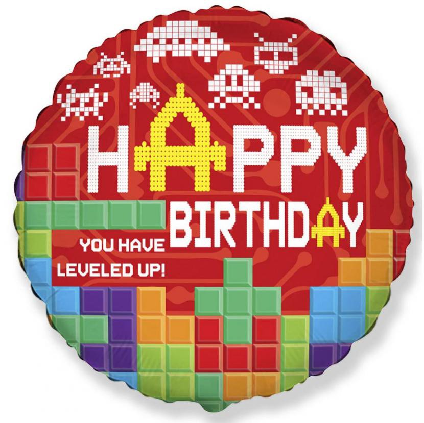 Geburtstag Bricks Lego-Muster Happy Birthday Folienballon 46 cm (WP)