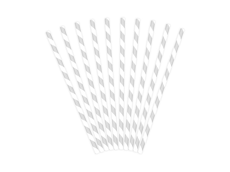 Papierstrohhalme silber Papiertrinkhalme
