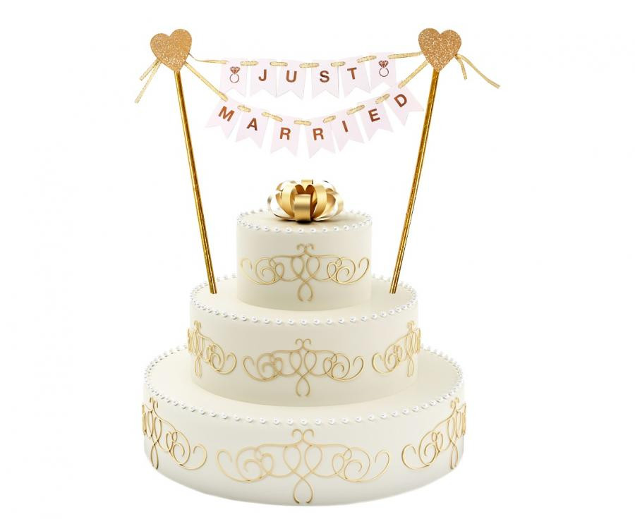 Hochzeit Just Married Tortendekoration 25 cm