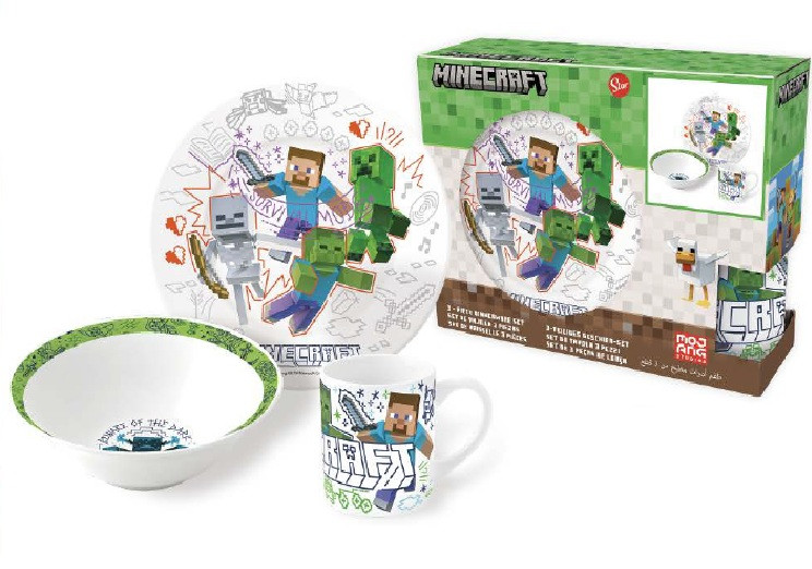Minecraft Explore More Porzellan Geschirrset in Geschenkschachtel