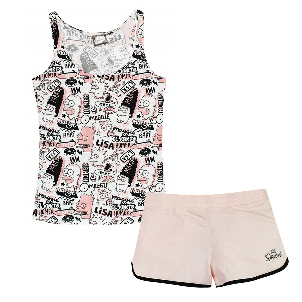 Die Simpsons Pink Damenkurzpyjama S-XL