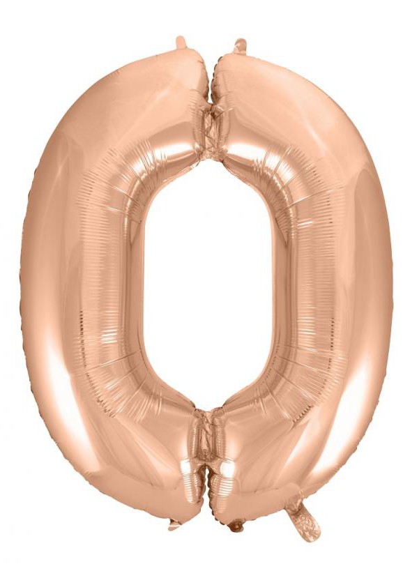 Nummer Rose Gold Nummer 0 Folienballon 92 cm