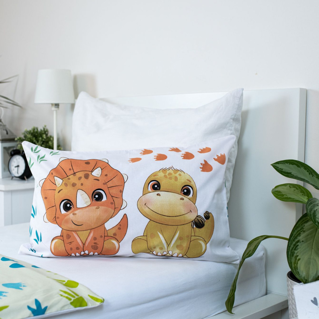 Dinosaurier Friends Kinderbettwäsche 100×135cm, 40×60 cm