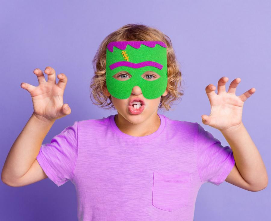 Halloween Green Monster Filzmaske 18 cm