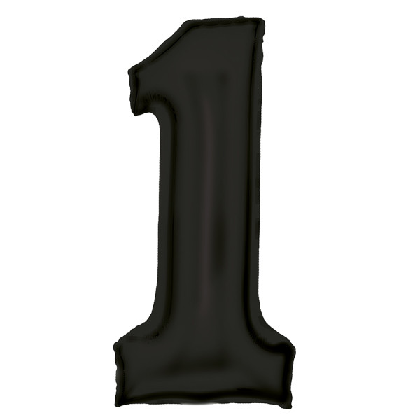 Nummer Lustre Black, Schwarzer Nummer 1 Folienballon 86 cm