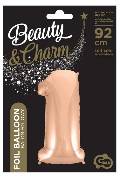 Nummer Rose Gold Folienballon Nummer 1 92 cm