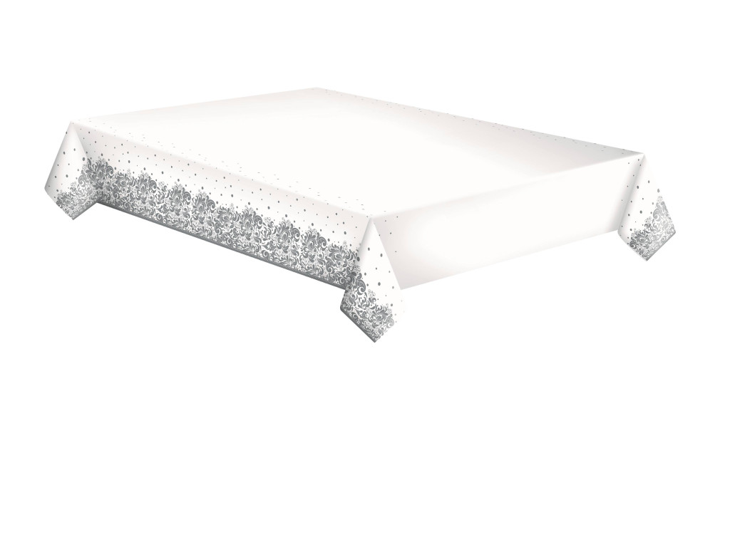 Farbe Silver Dekorative Papiertischdecke 120x180 cm