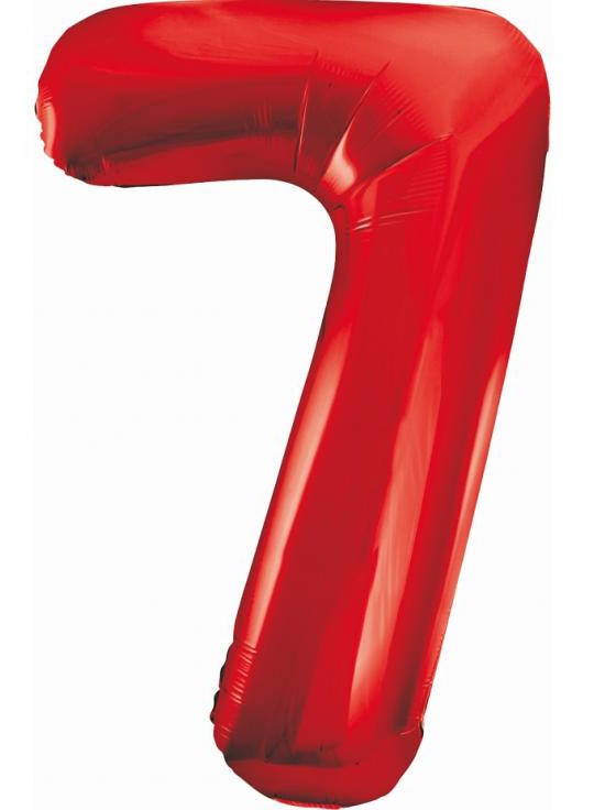 Nummer Red Rote Ziffer 7 Folienballon 85 cm