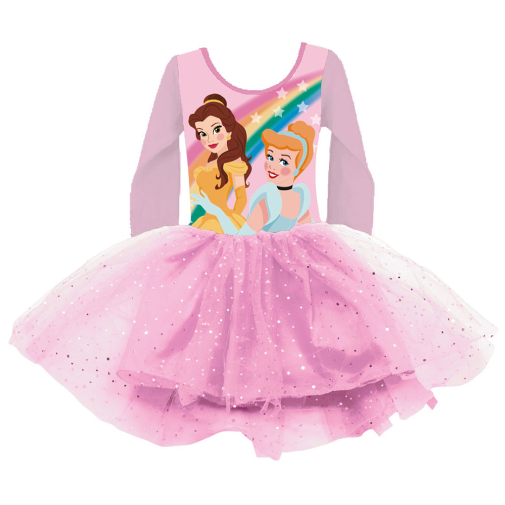 Disney Prinzessin Regenbogen Kinder Tüll Ballettkleid 2-6 Jahre