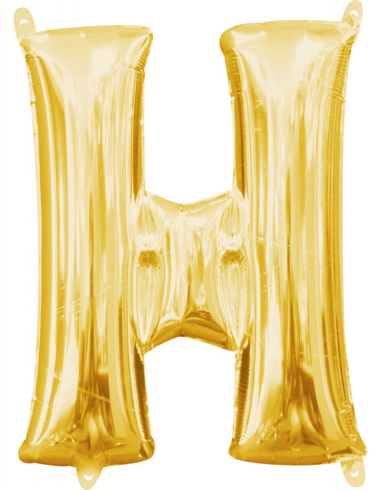 Buchstabe Gold, Gold Mini H Buchstaben Folienballon 33 cm