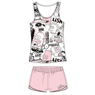 Die Simpsons Pink Damenkurzpyjama S-XL