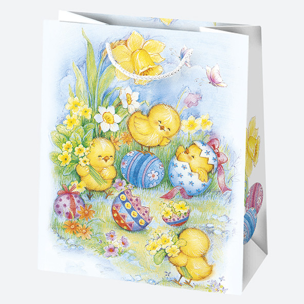 Ostern Flowers Papiergeschenktasche 19x23x10,5 cm
