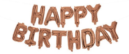 Geburtstag Happy Birthday Rose Gold Folienballon 3,4 m