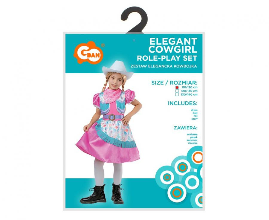 Farbe Elegant Cowgirl Kostüm 130/140 cm