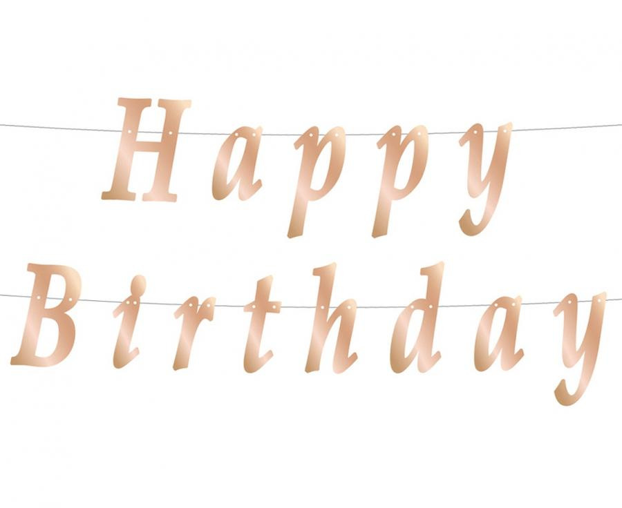 Geburtstag Metallic Rose Gold Happy Birthday Schild 200 cm Geburtstag Metallic Rose Gold Happy Birthday Schild 200 cm