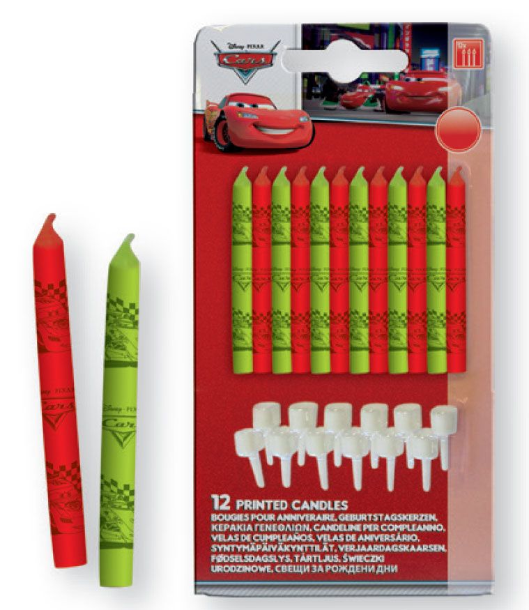 Disney Cars Arena Race Tortenkerze, 12-teiliges Kerzenset