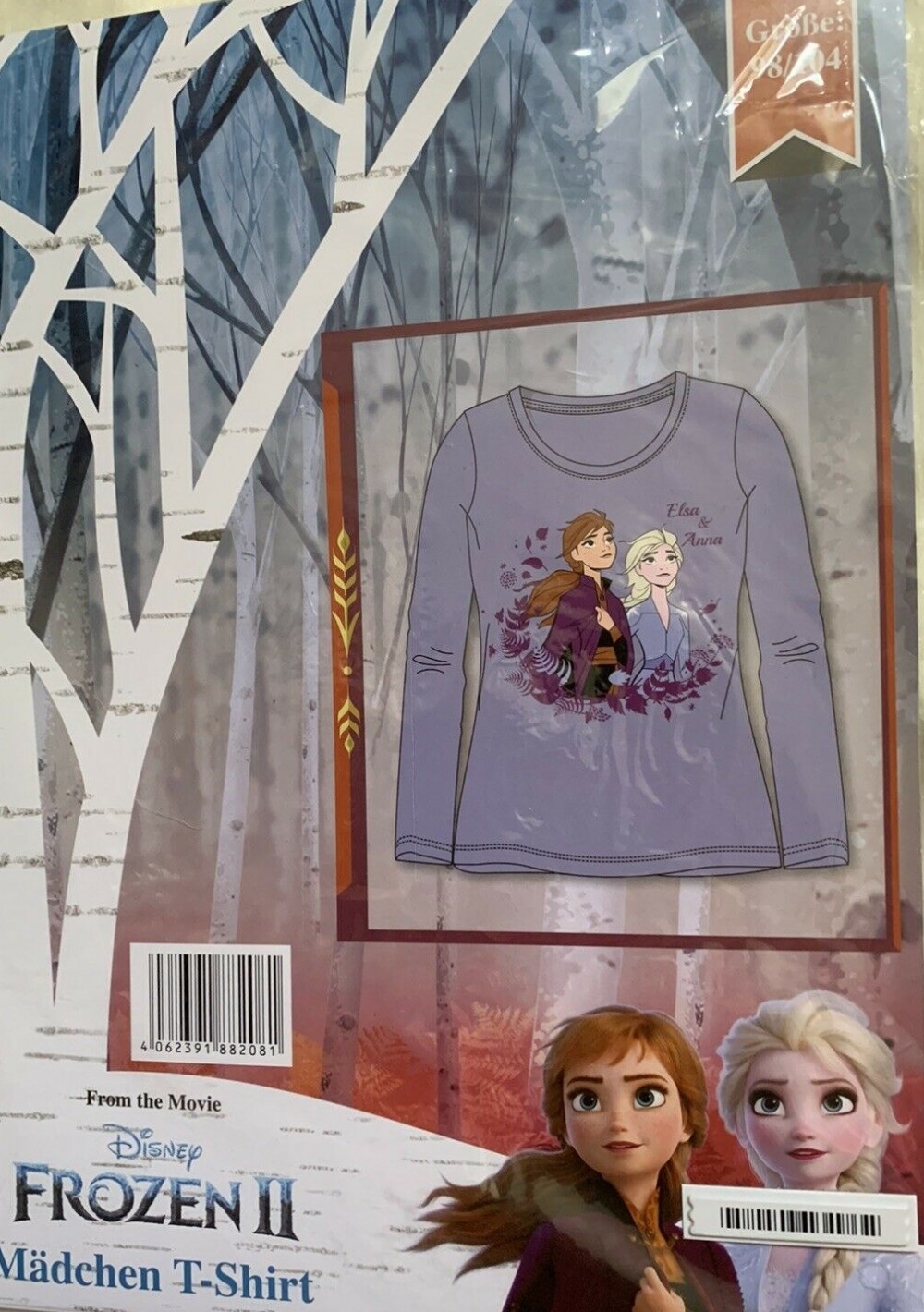 Disney Eiskönigin Kinder Langarmshirt, Oberteil 98/104 cm