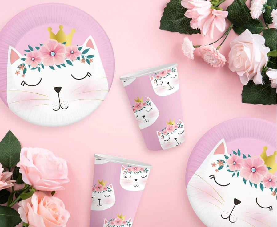 Katze Sleepy Pappteller 6 Stk. 18 cm