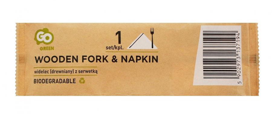 Party Wooden Holzgabel mit Serviette