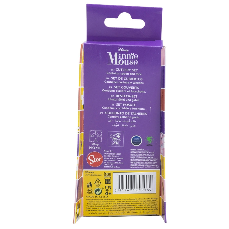 Disney Minnie  Sunshine ergonomisches Besteckset aus Metall - 2-teilig