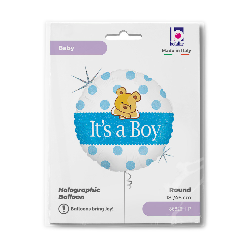 Erster Geburtstag Bear Holo Baby Boy Folienballon 46 cm